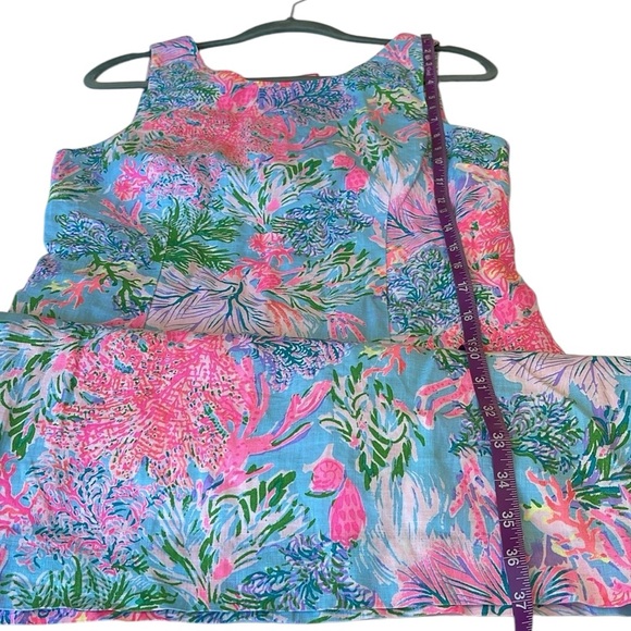 Lilly Pulitzer,’ Celestial blue cay to my heart’, MAURINA linen shift dress - Picture 6 of 12